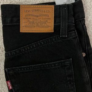 Levis Ribcage Wide Leg black wash jeans